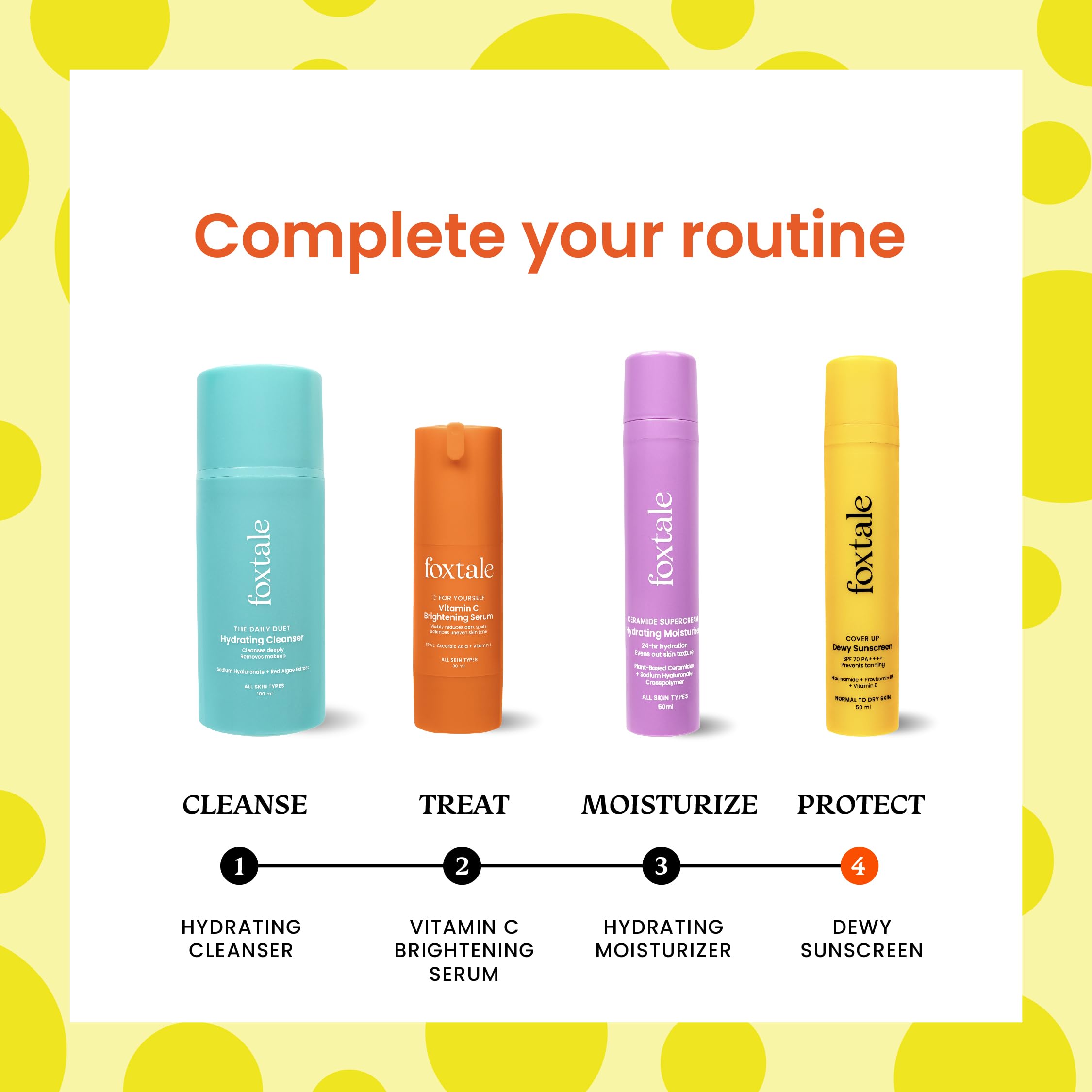 Foxtale Niacinamide Dewy Sunscreen SPF 70 (50ml)