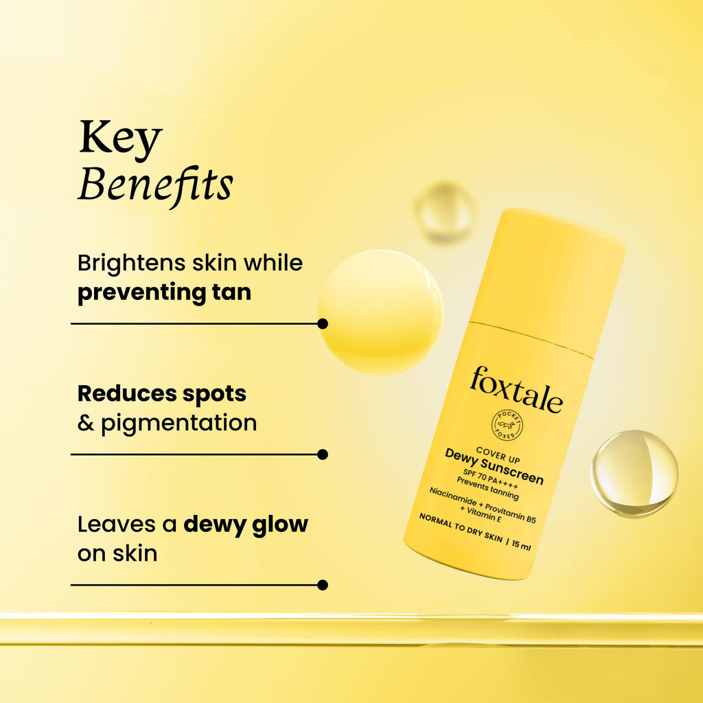 FoxTale SPF 70 Niacinamide Dewy Sunscreen – (15 ml)