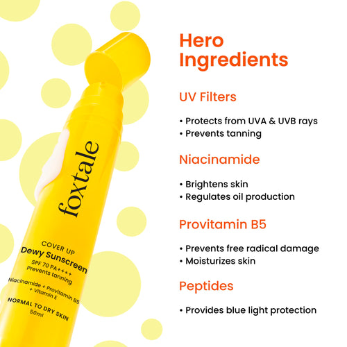 Foxtale Niacinamide Dewy Sunscreen SPF 70 (50ml)